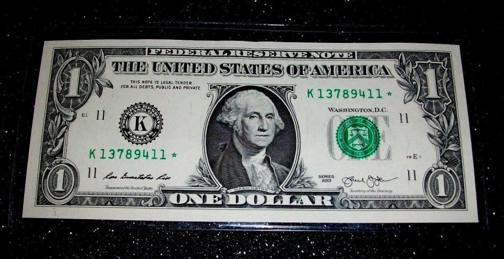 Close up on a dollar bill