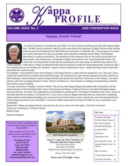 2026 Convention Issue The Kappa Profile